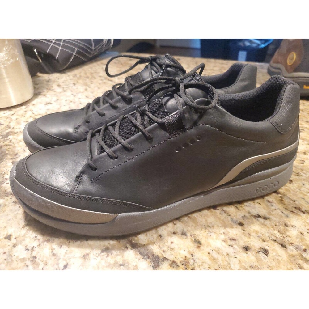 New ECCO Biom Golf Shoes Men's Black Leather Spikeless - EU 46(US 12-12.5)